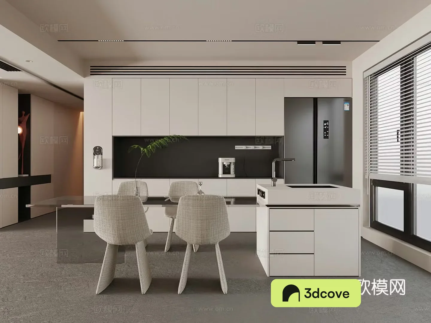 Modern restaurant wine cabinet Dining table and chair Island