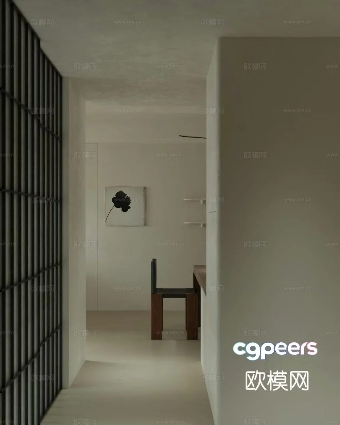 Wabi-sabi entrance aisle 3D model