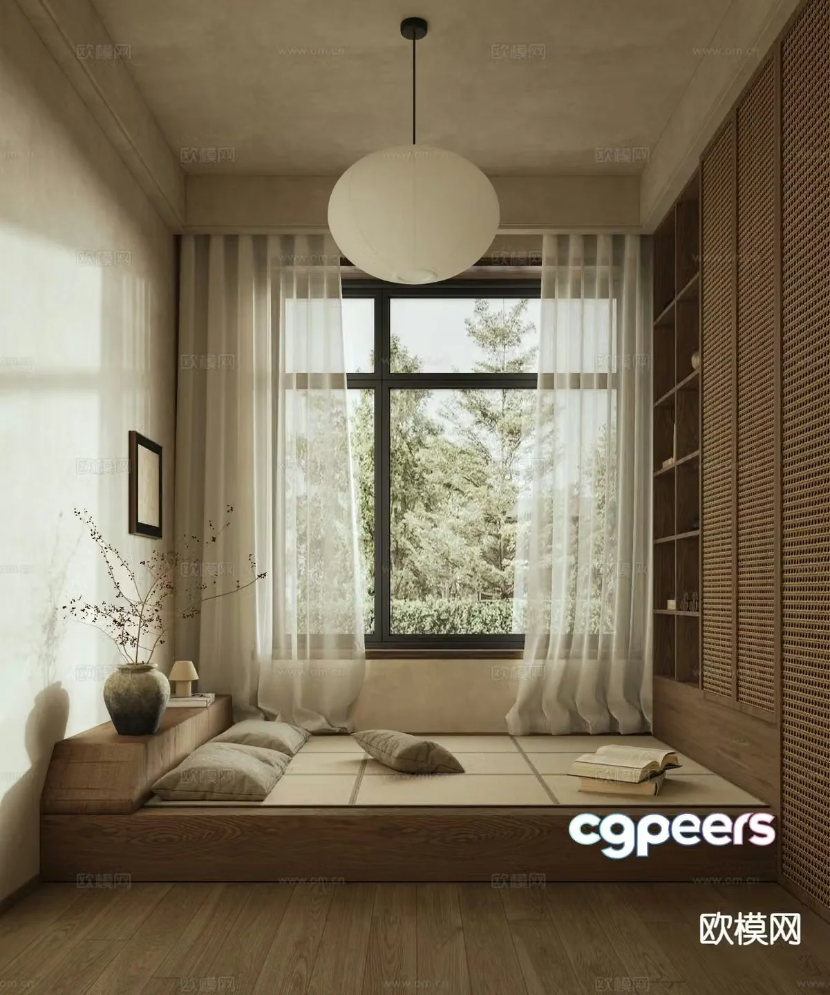 Wabi-sabi tatami bedroom 3d model