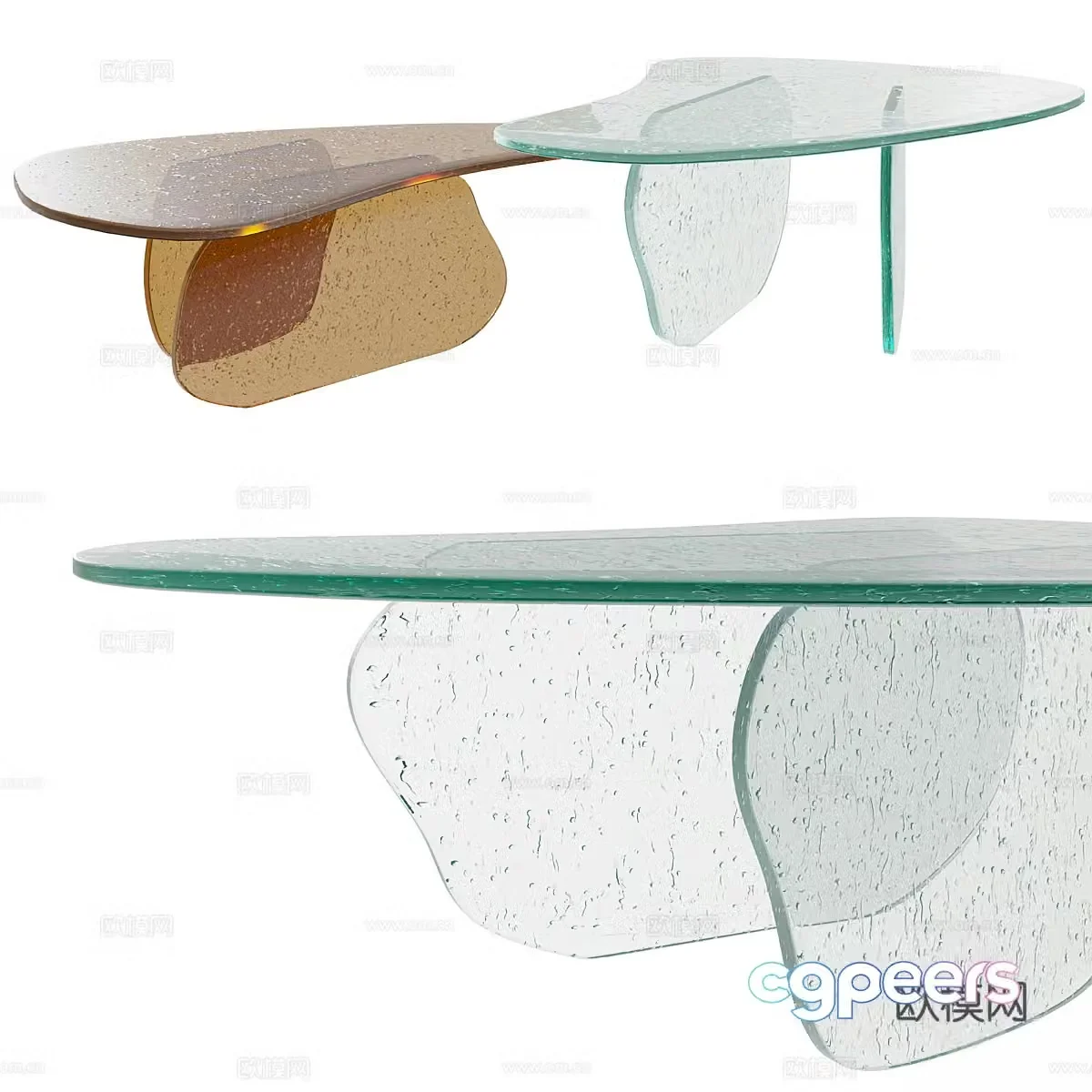 Modern glass coffee table 3d model