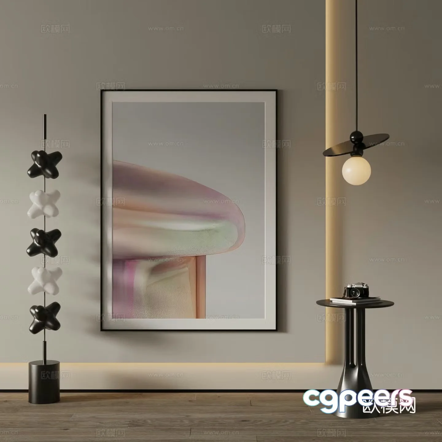Modern Art Painting Decorative Painting 3D Model