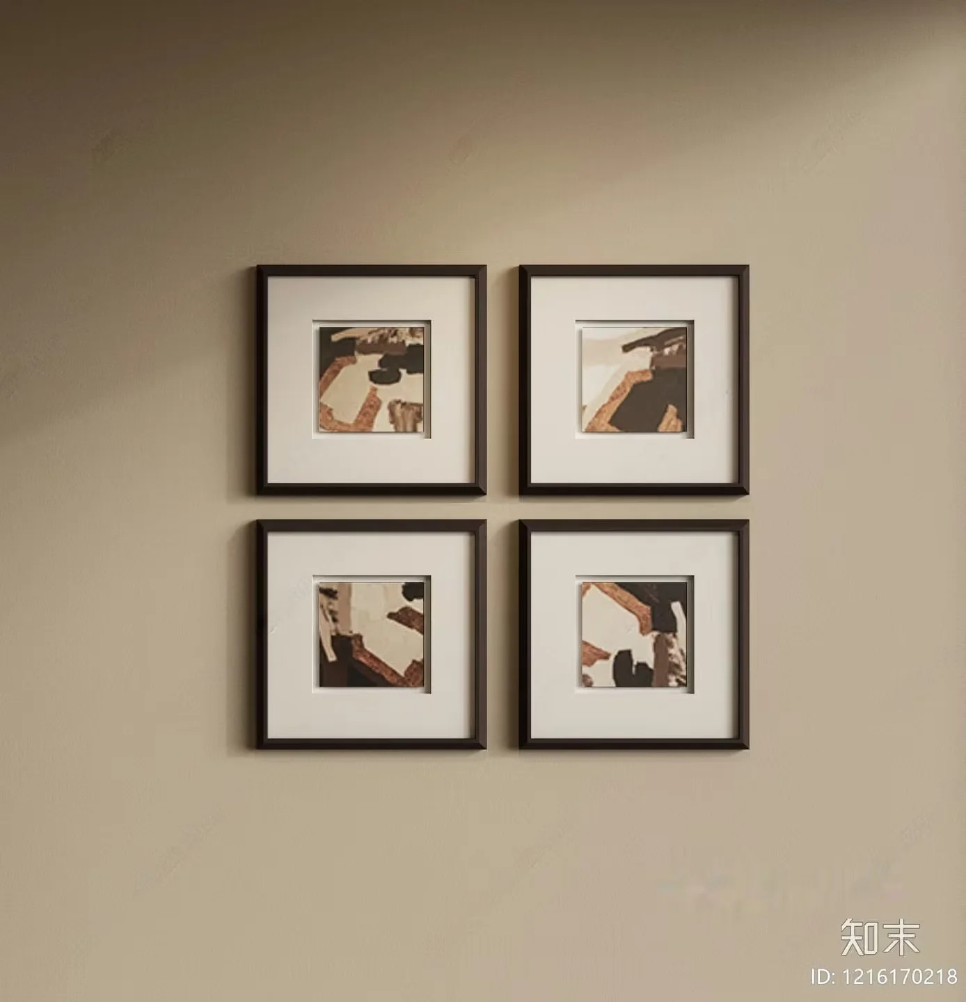 Four Framed Abstract Art Pieces 3D Model – 13137 – VRAY Render