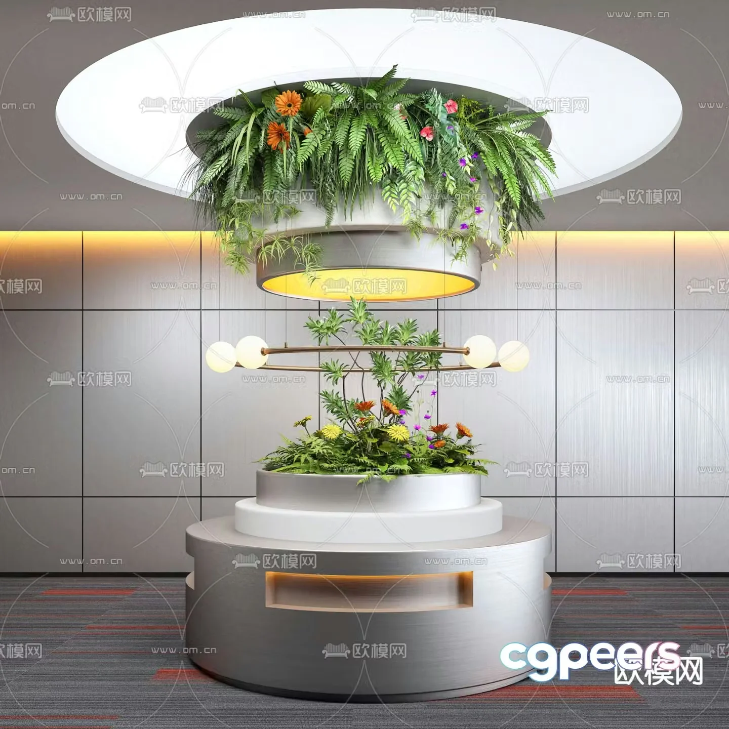 Indoor landscaping bryophytes 3d model