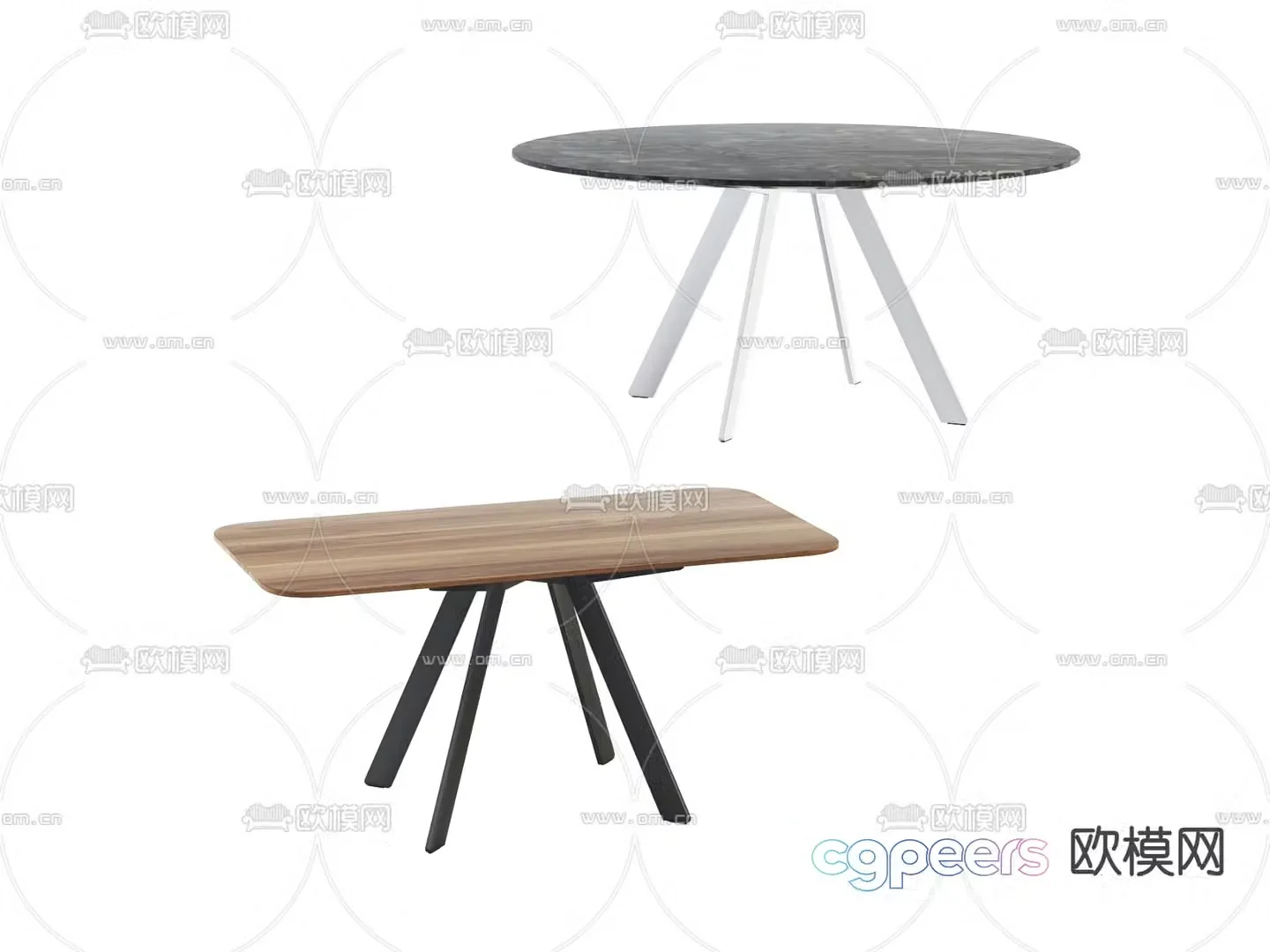 3d model of circular dining table