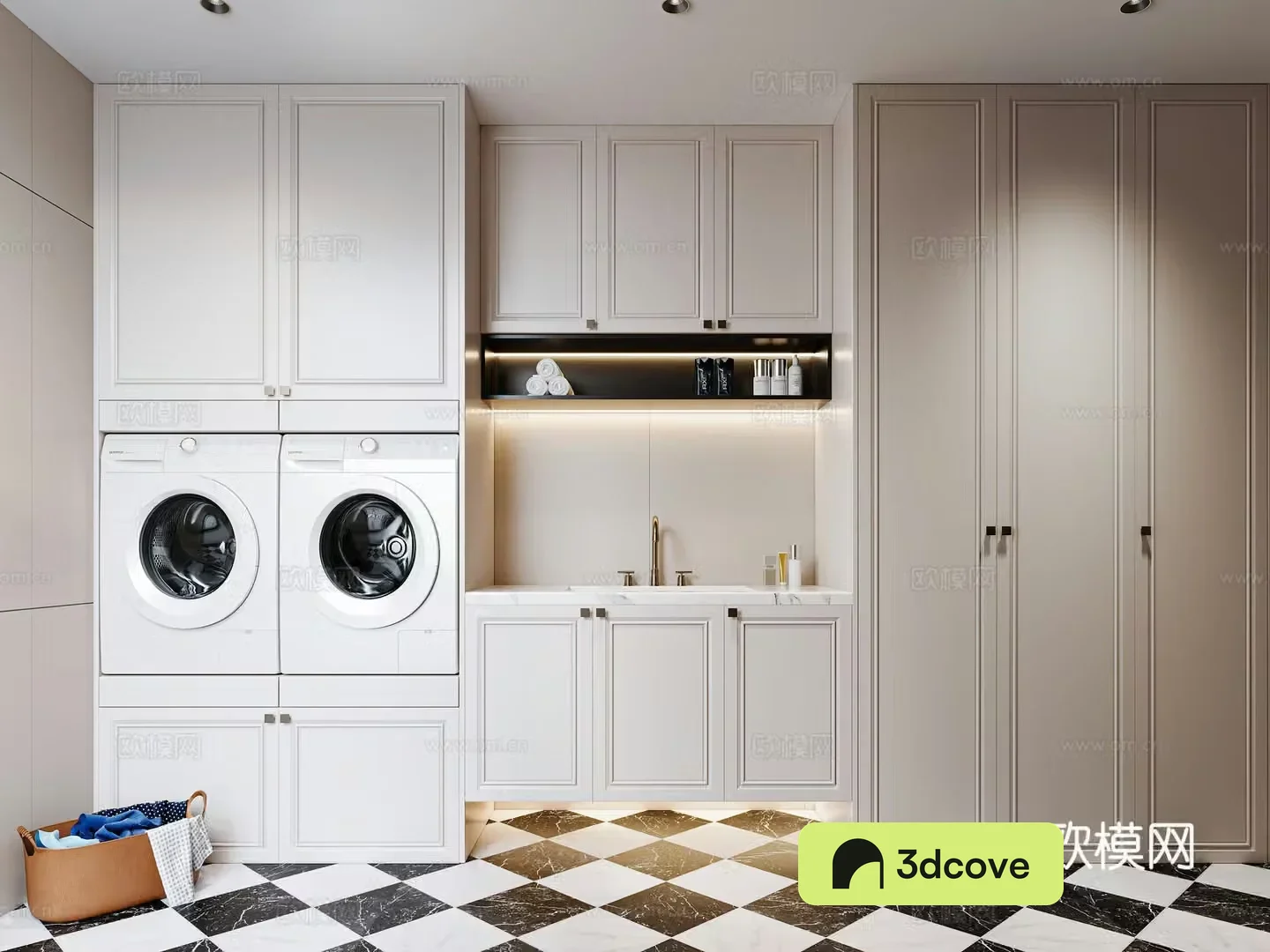 French housekeeping room laundry room
