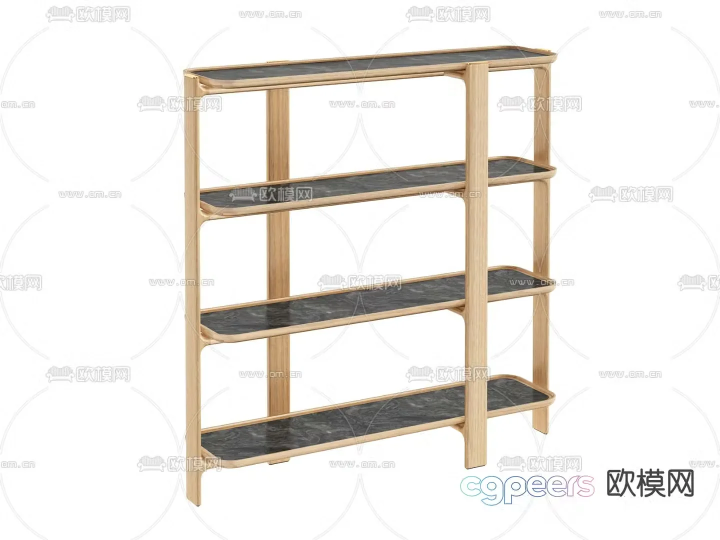 Modern bookshelf shelf 3d model