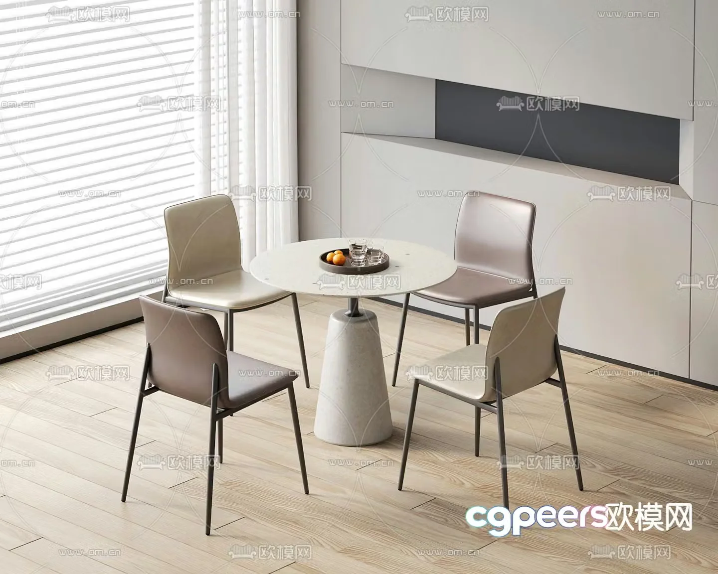 Modern leisure tables and chairs Negotiation tables and chairs 3d model
