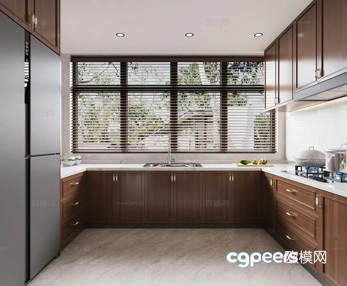 New Chinese style kitchen bar 3D model