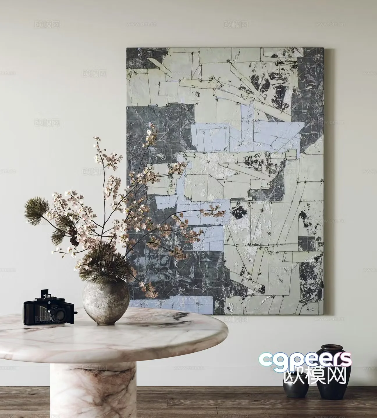 Modern hanging paintings decorative paintings ornaments dining table living room hanging paintings entrance hanging paintings 3D model