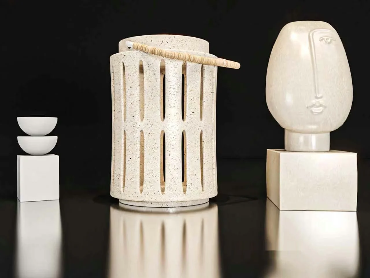 A Collection Of White Sculptures 3D Model – 22367 – VRAY Render