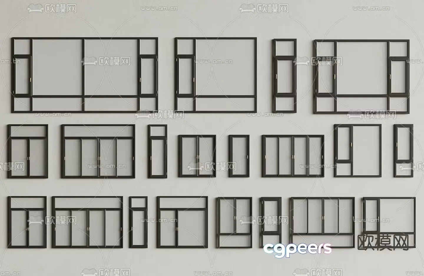 Aluminum alloy window casement window sliding window bay window 3d model