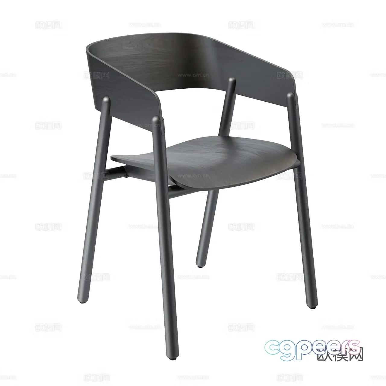 Punt Nordic single chair Log dining chair Armchair Extremely simple chair Wooden chair 3d model