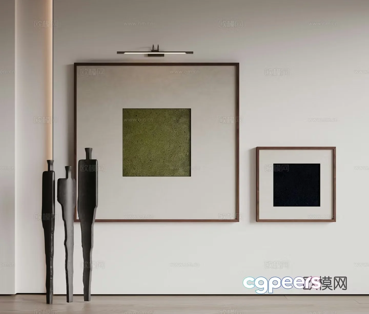 Modern minimalist decorative paintings Waviva medieval style hanging paintings cream style decoration paintings Italian style hanging paintings black and white 3D model
