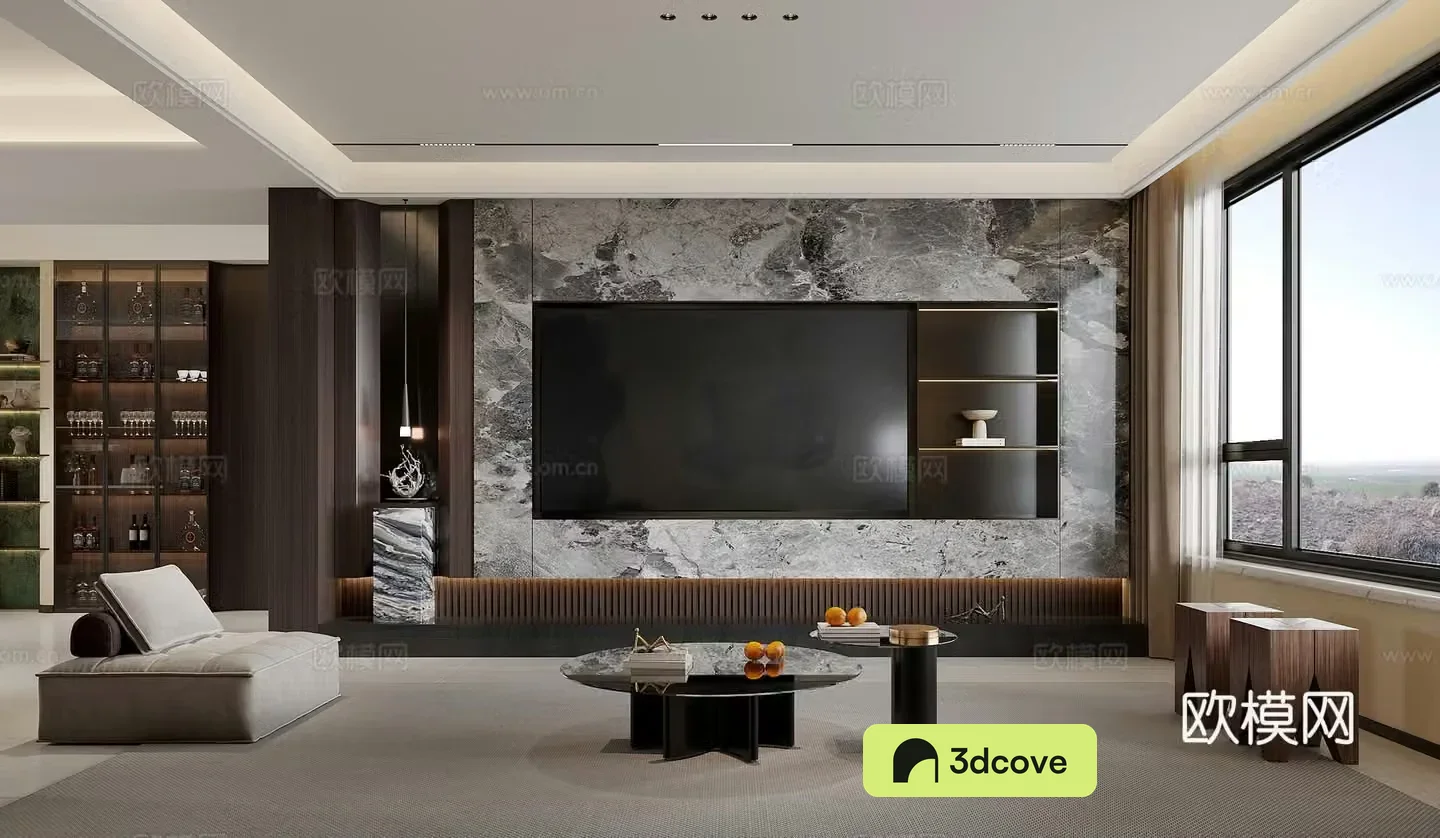 Modern Italian minimalist living restaurant