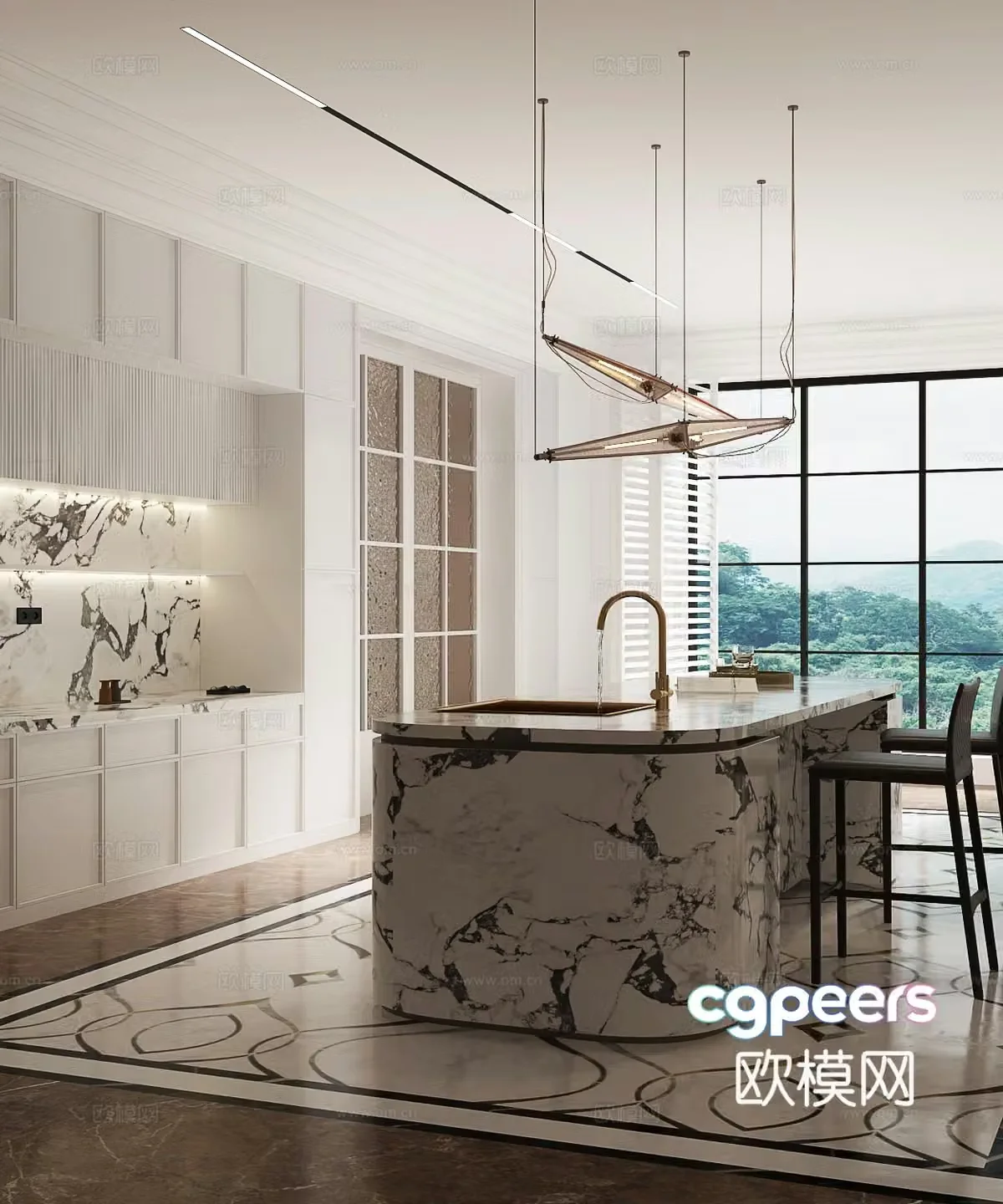 Modern French Restaurant 3D Model