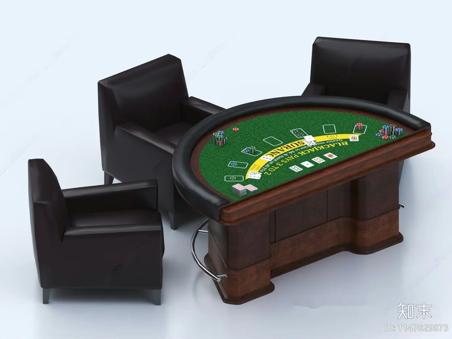 A Table And Chairs 3D Model – 15732 – VRAY Render