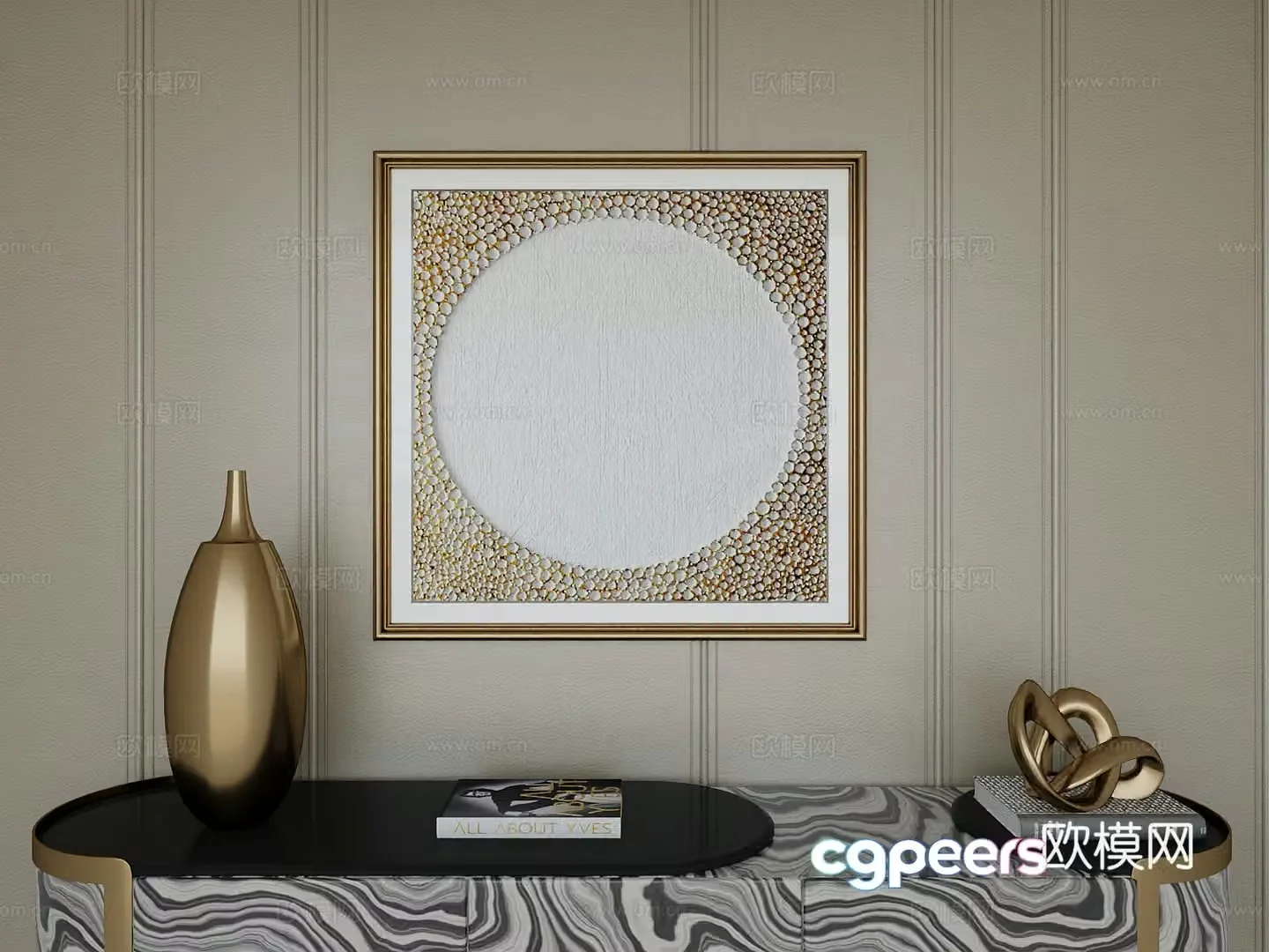 Italian light luxury high-end hanging painting 3D model