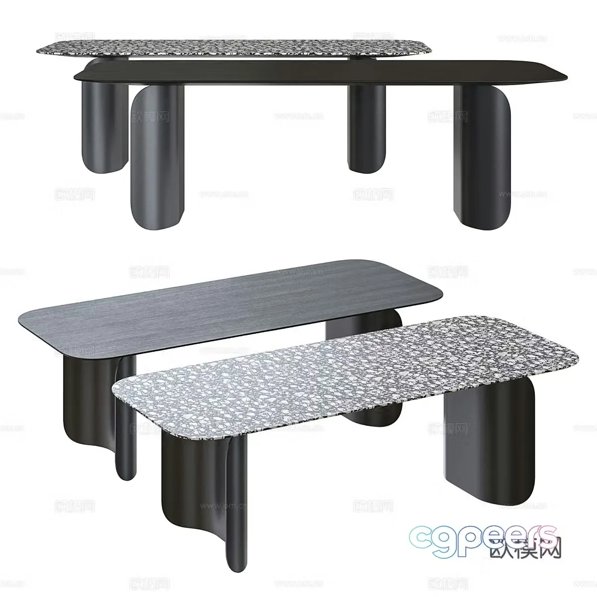 Modern Italian Miniforms Barry Dining Table 3D Model