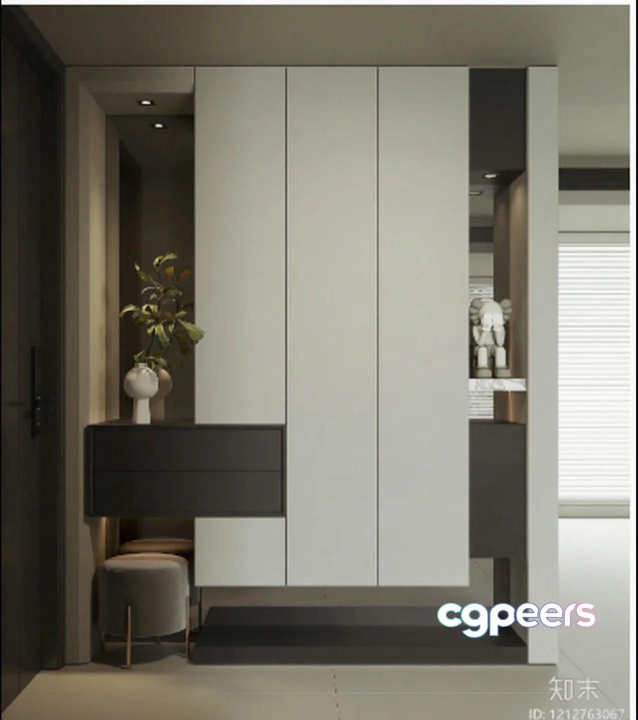 Modern White Closet 3D Model – 3901 – VRAY Render