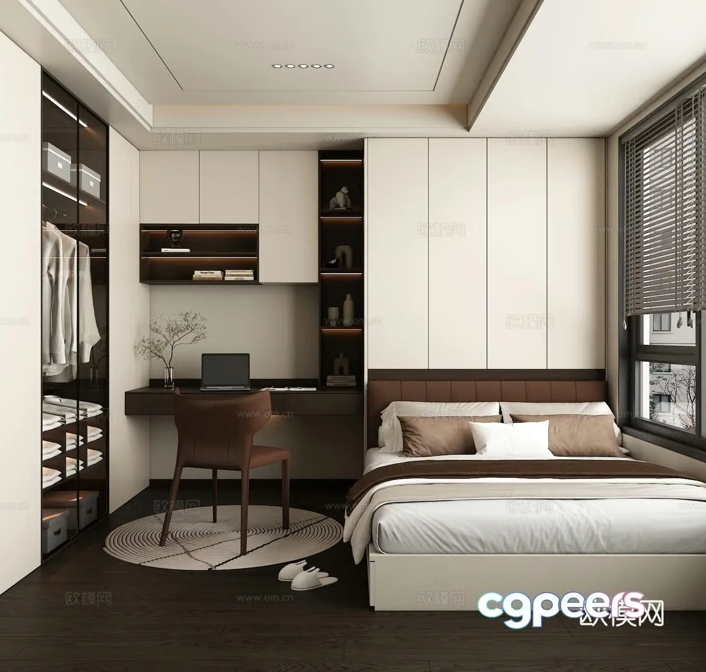 Modern tatami bedroom 3d model 3d model