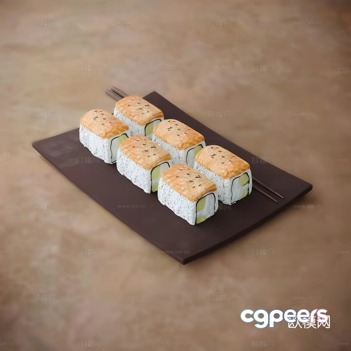 sushi dessert 3d model