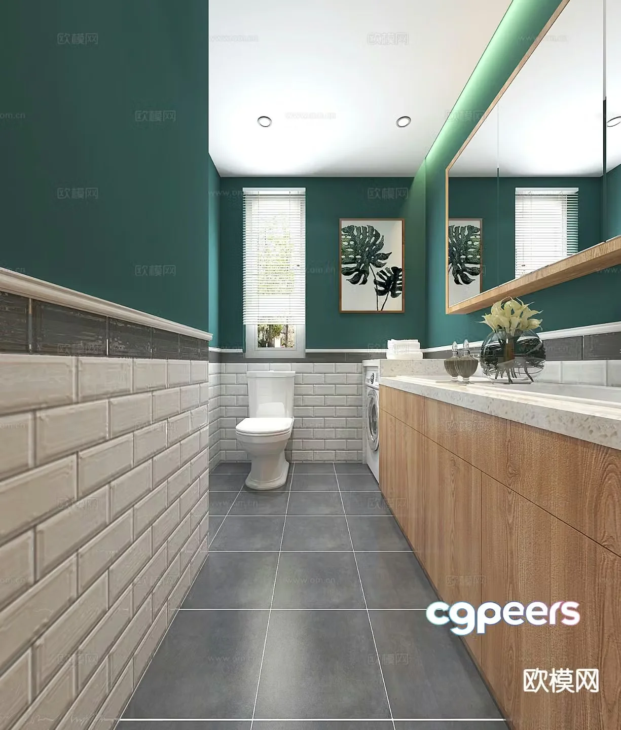 Nordic bathroom toilet 3d model