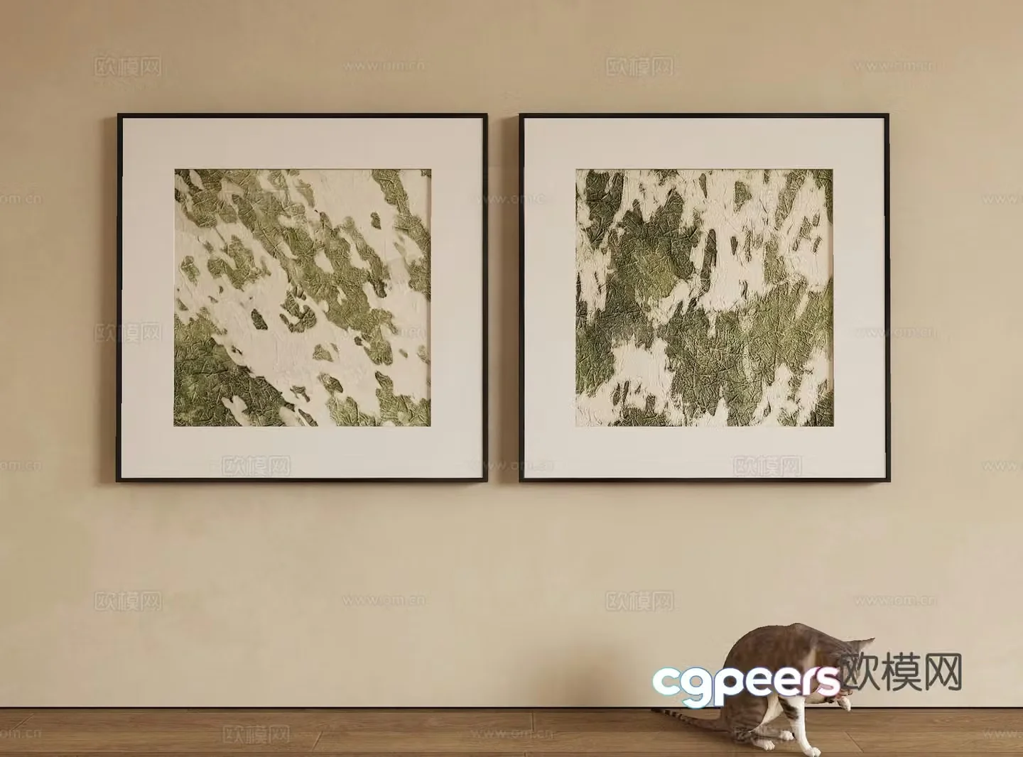 Modern decorative painting texture painting hanging painting 3d model