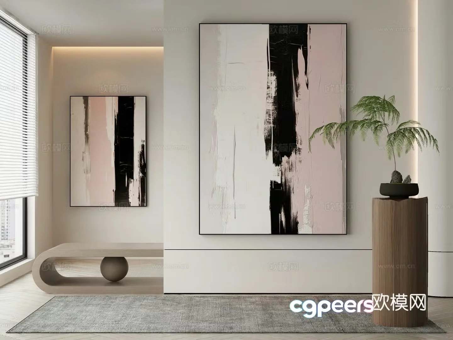 Modern Wasabi Hanging Painting Oil Painting 3D Model
