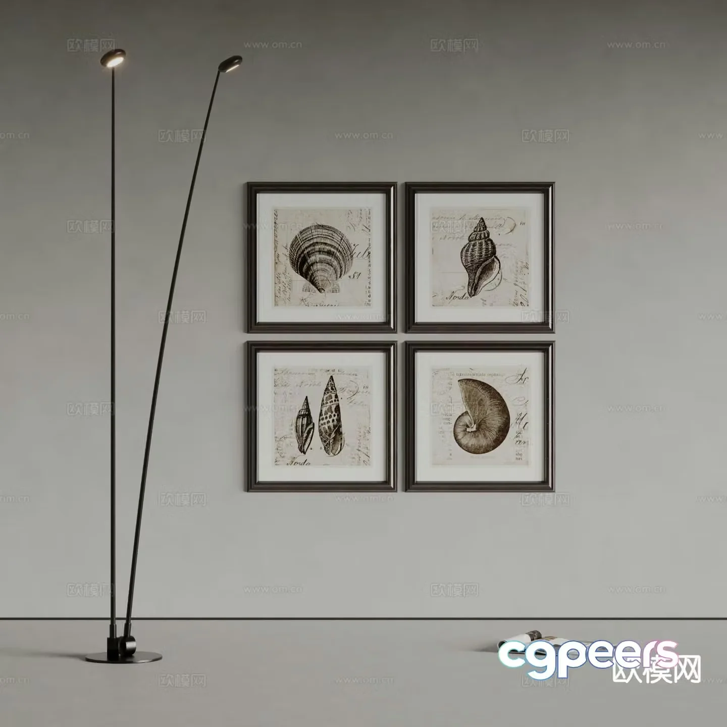 Modern decorative painting sketch 3d model
