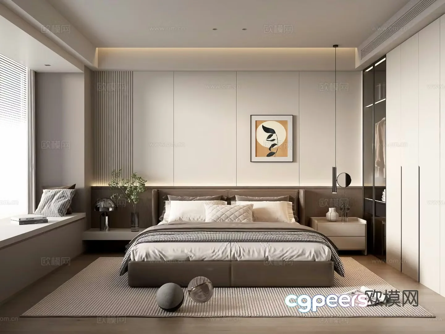 Modern bedroom master bedroom 3d model