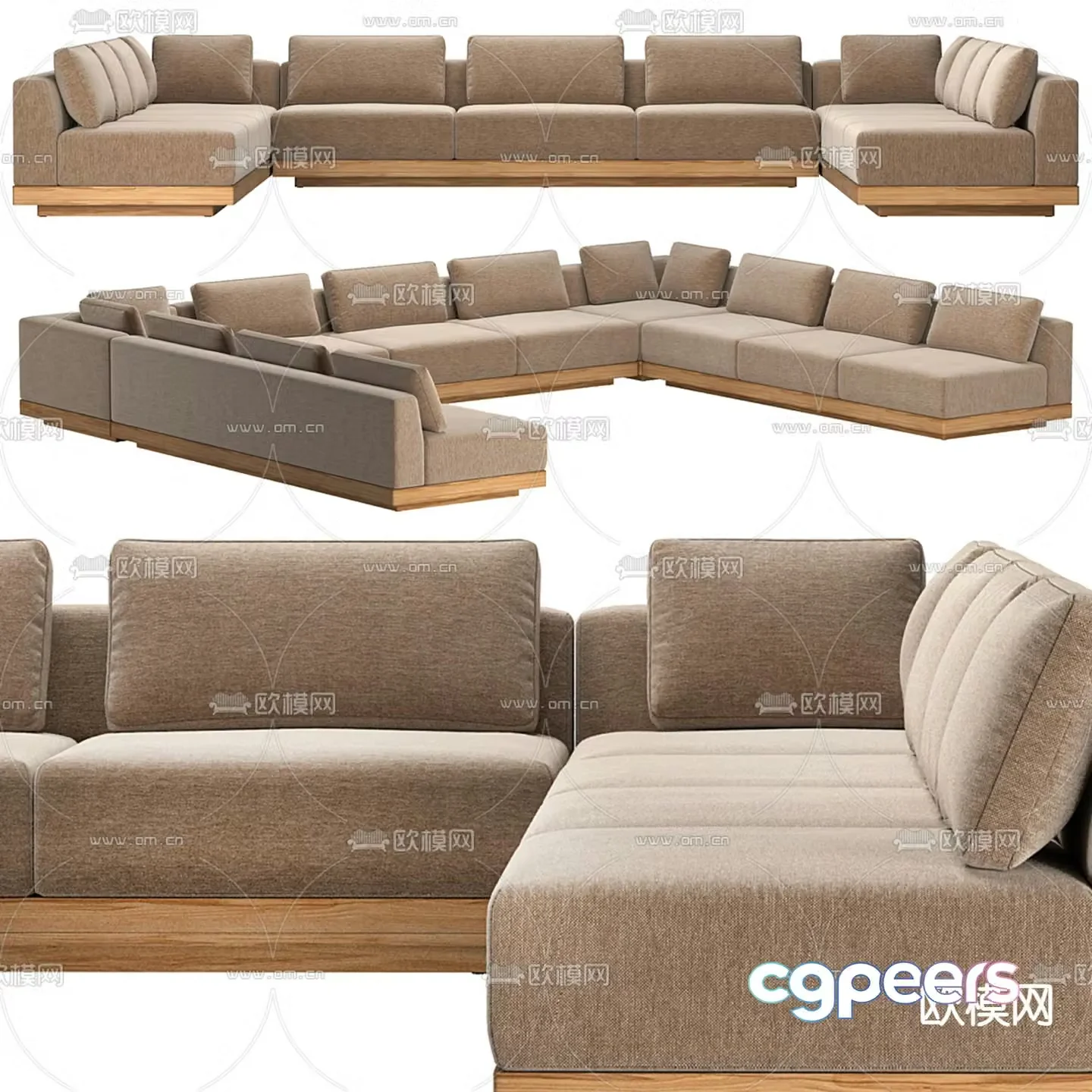 SANTOS multi-person sofa U-shaped sofa 3d model