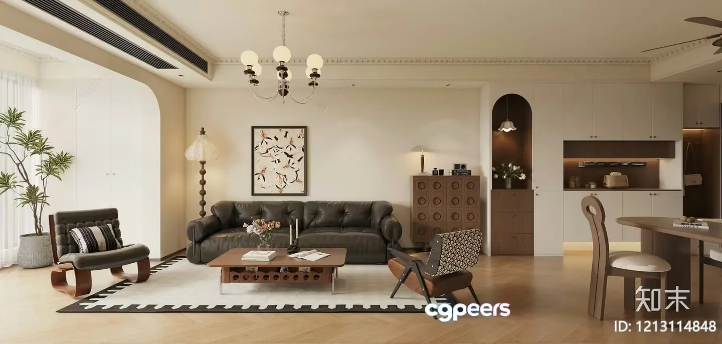 Cozy Living Room 3D Model – 16637 – VRAY Render