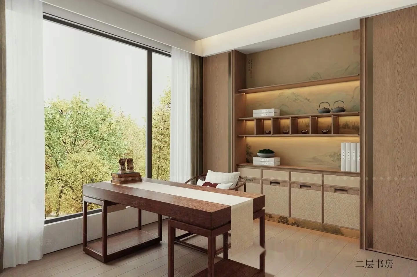 Modern Asian-Inspired Office 3D Model – 4407 – VRAY Render