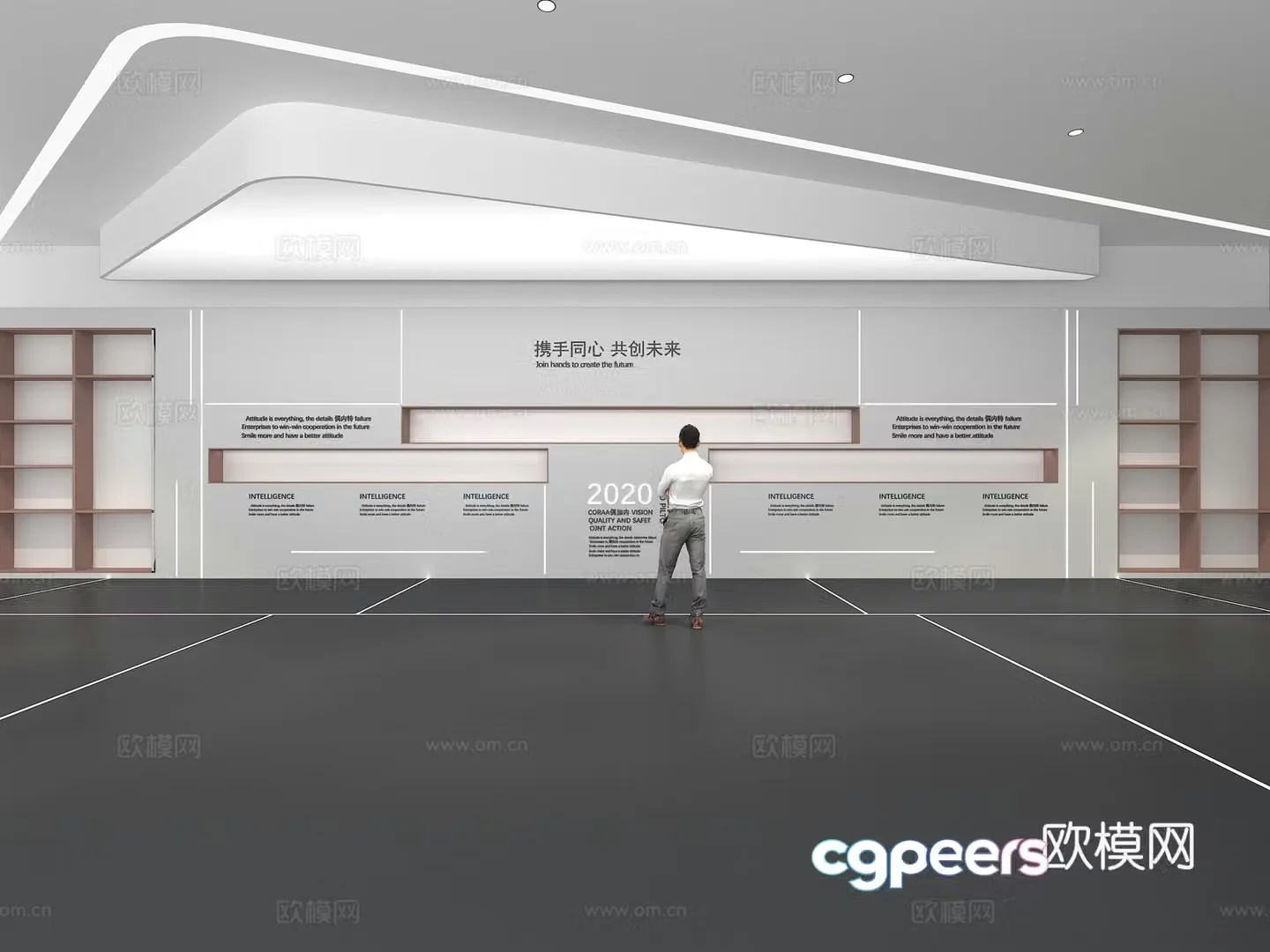 Cultural wall Corporate culture wall Display wall Theme wall Exhibition hall Campus culture Corridor 3D model