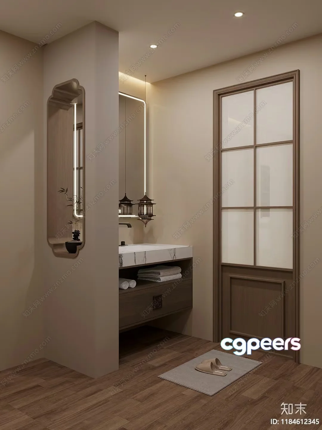 Modern Bathroom Vanity 3D Model – 6411 – VRAY Render