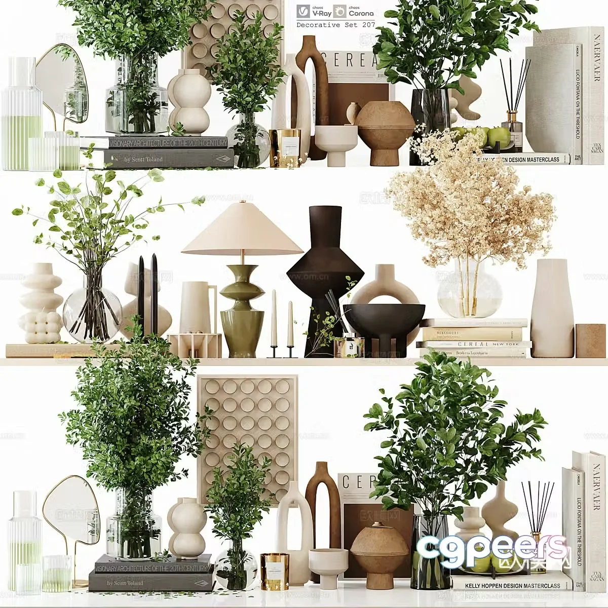 New Chinese style Wasabi ornament combination 3D model