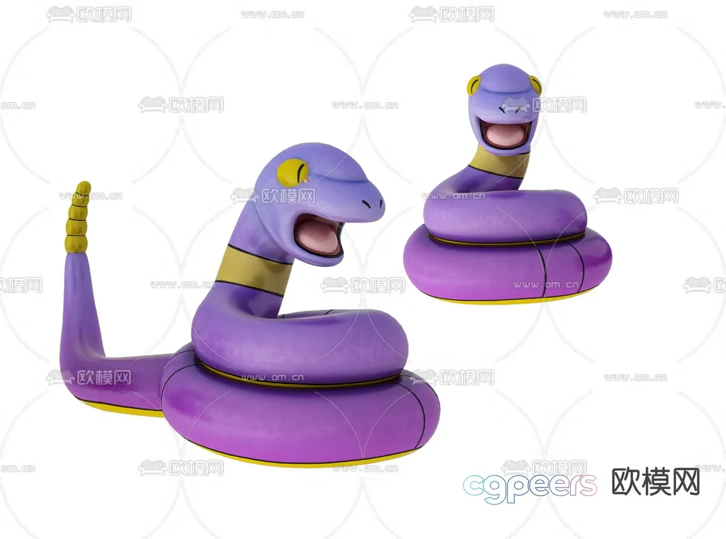 Modern rattlesnake toy 3d model