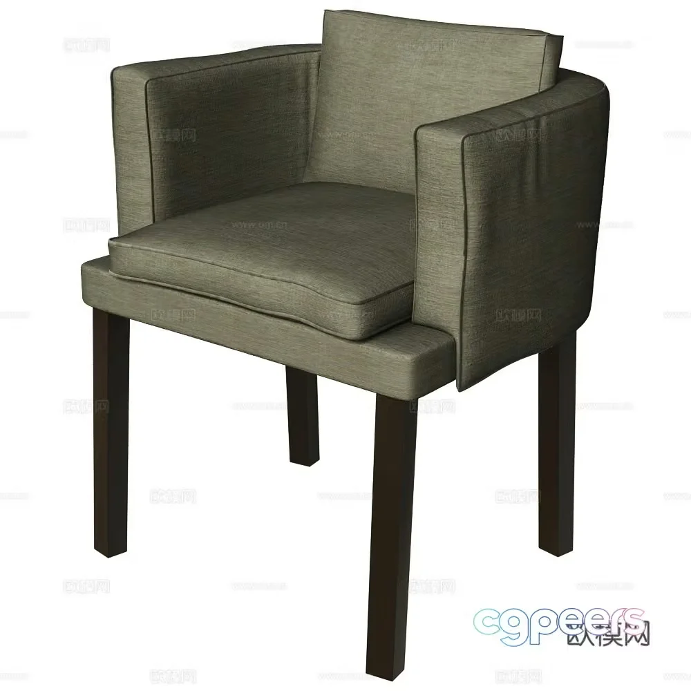 Villevenete modern single chair Italian dining chair Fabric dining chair Armchair 3d model