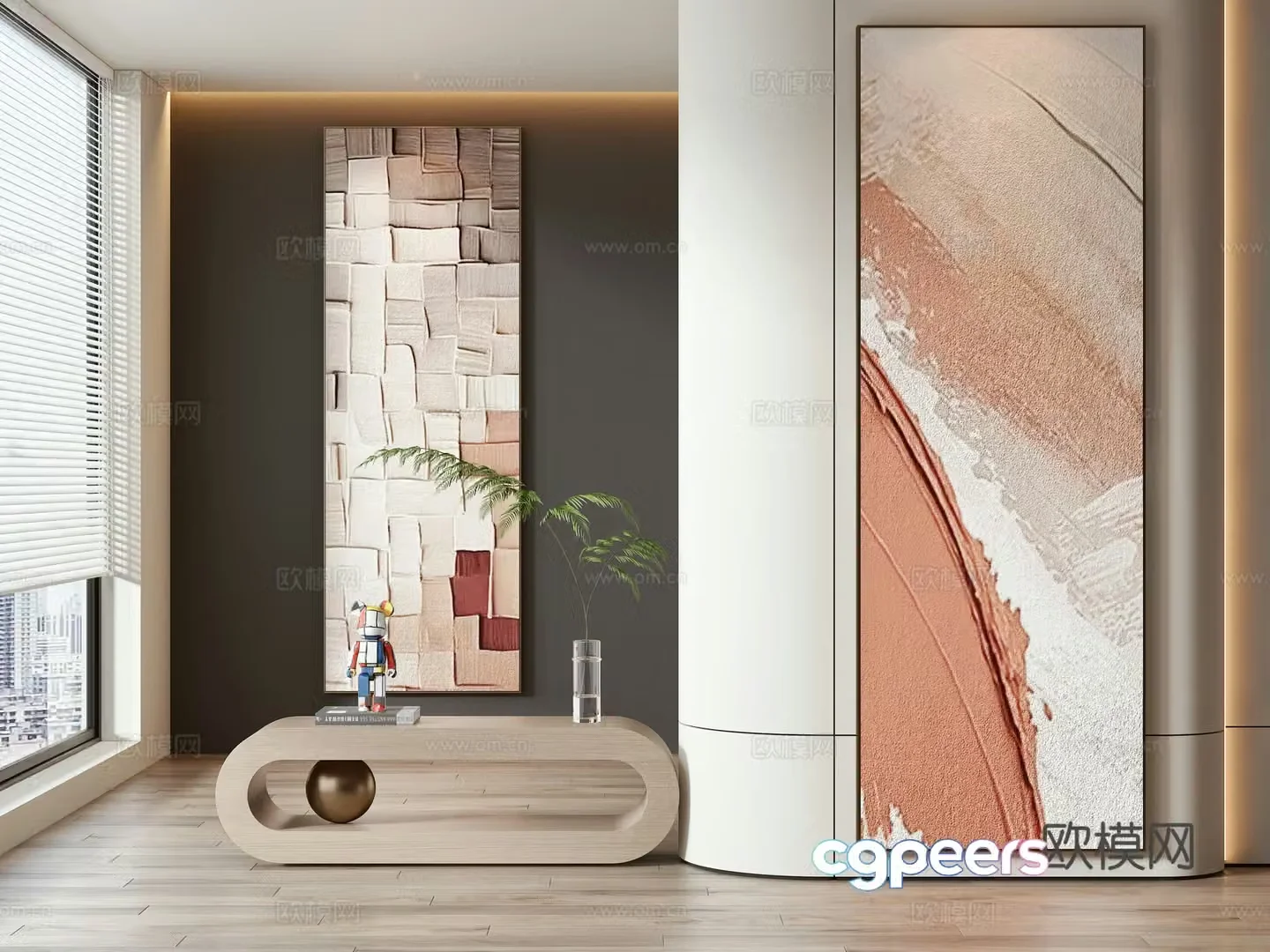 Modern hanging painting decorative painting 3d model