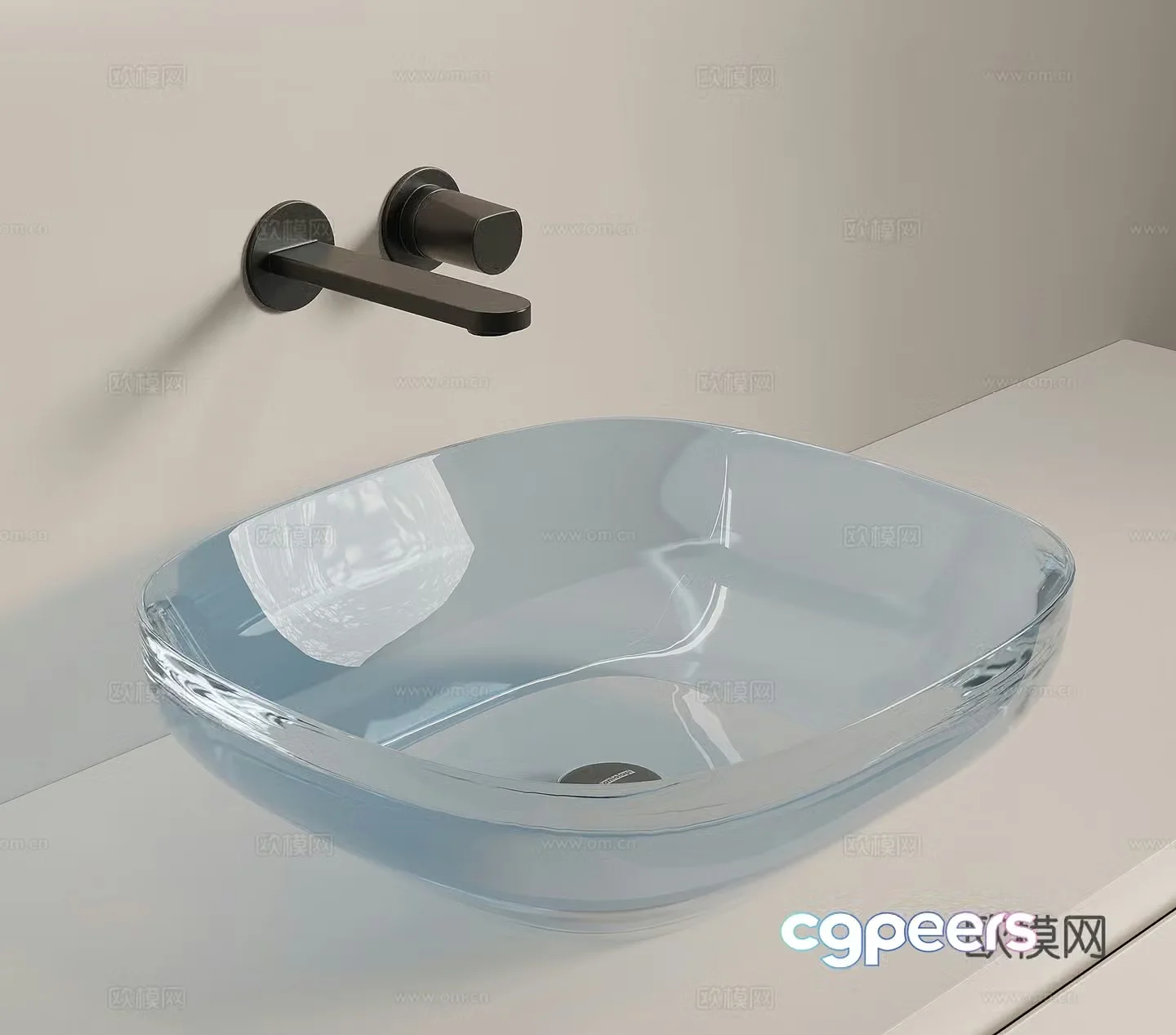 Modern wash basin faucet 3d model