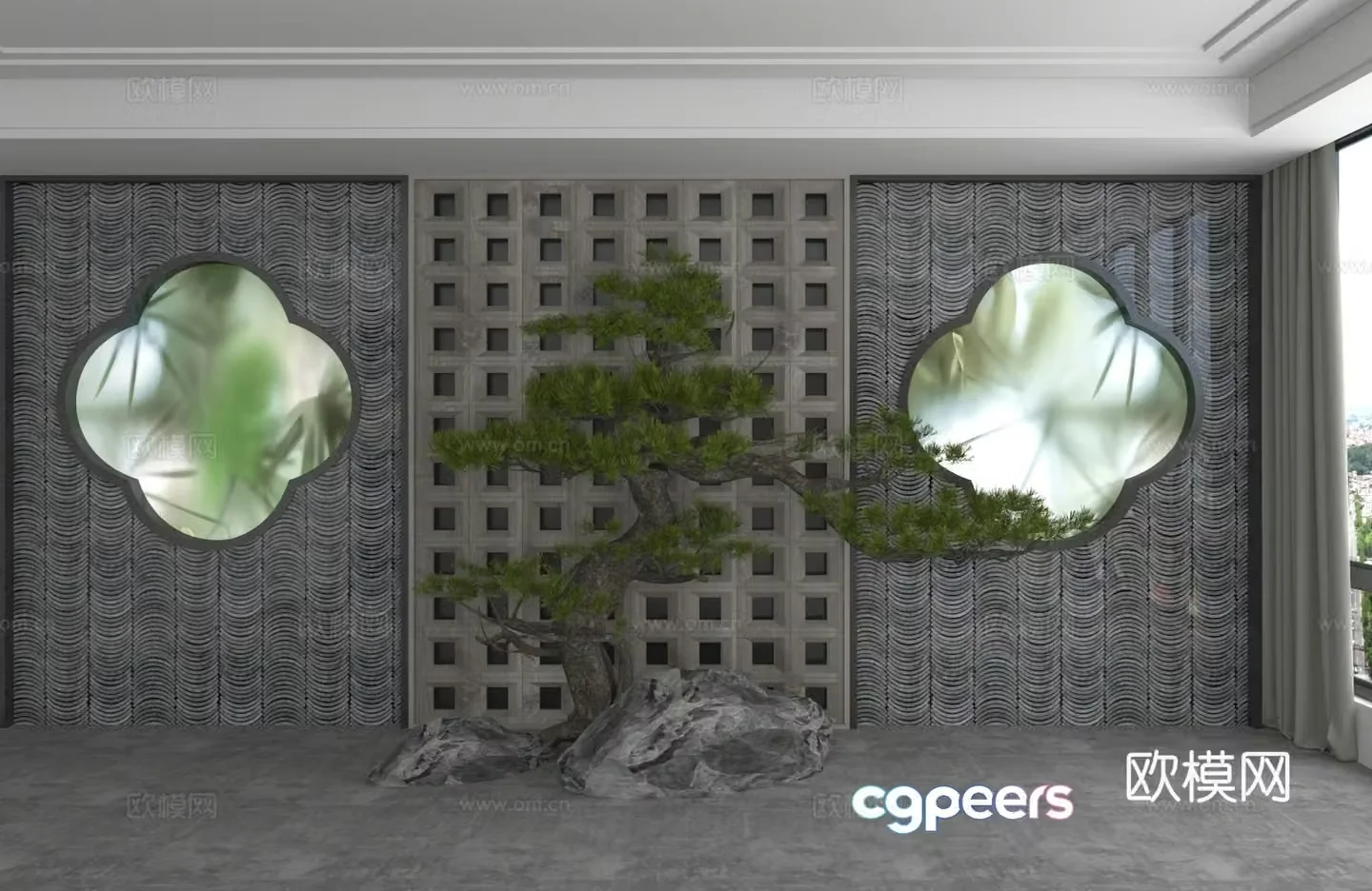 Modern background wall 3d model