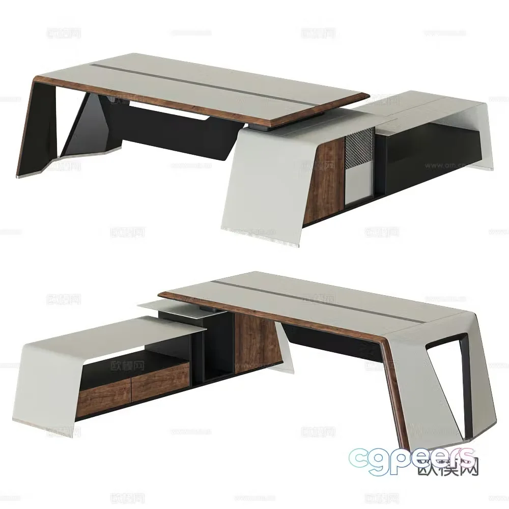 Modern executive desk 3d model