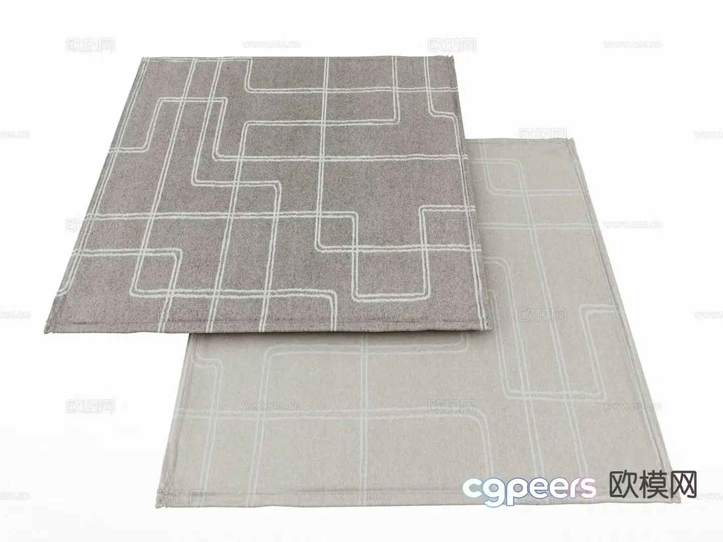 Modern carpet square rug 3d model