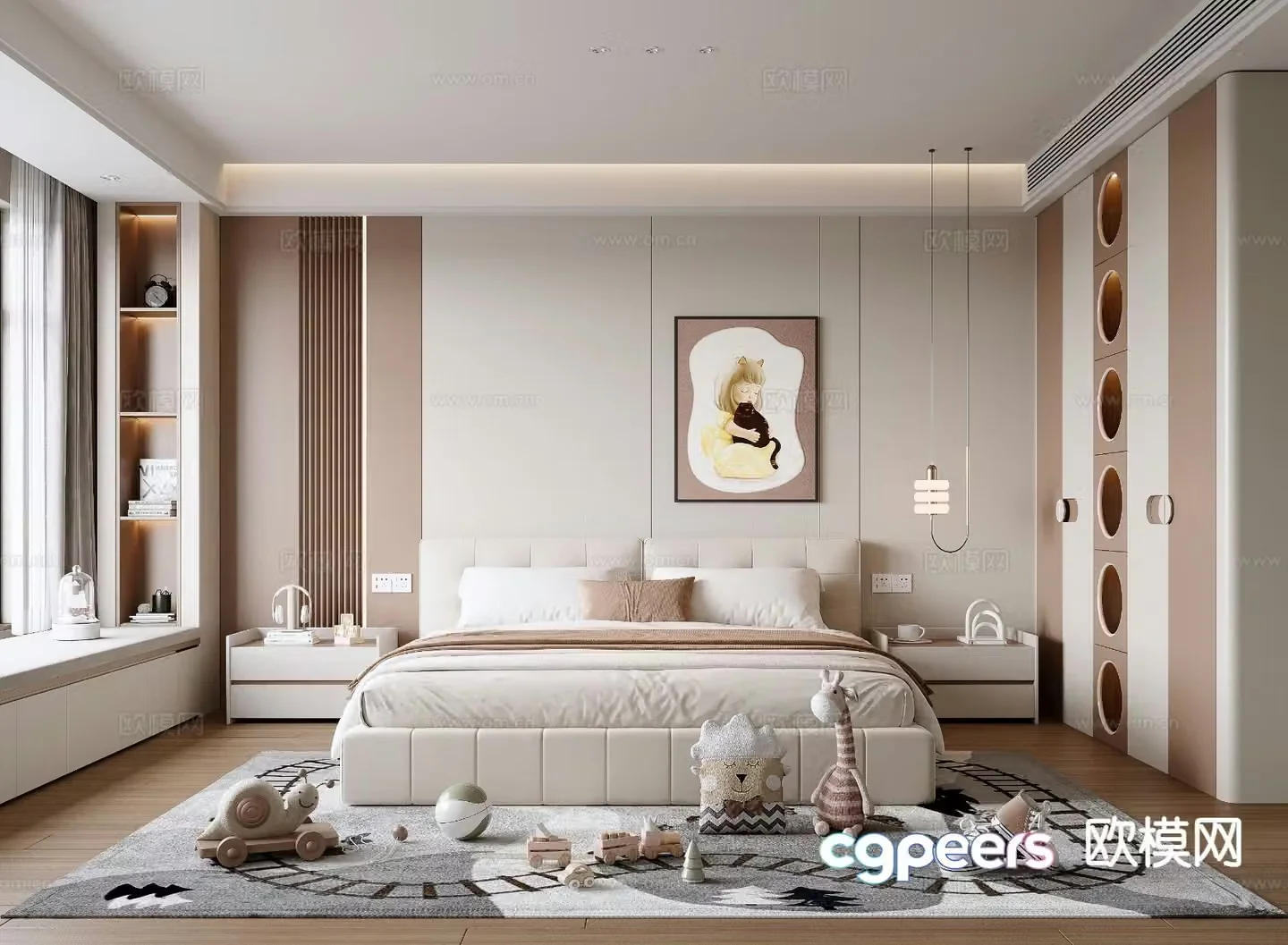 Modern children’s room girl’s room 3d model