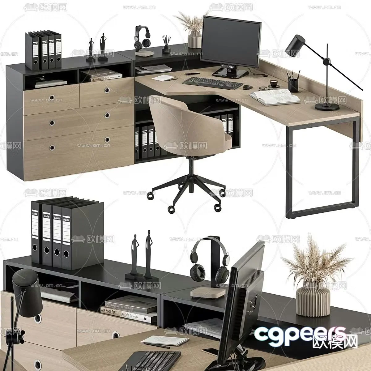 executive desk desk supervisor desk 3d model