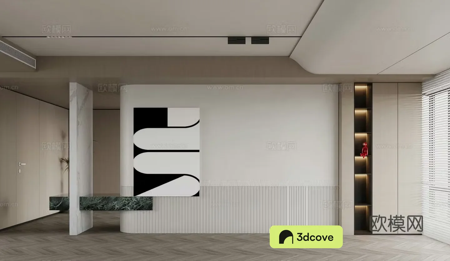 Modern sofa background wall partition decoration
