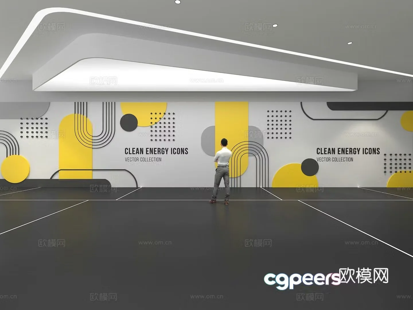 Cultural wall Corporate culture wall Education Theme wall Exhibition hall Campus culture Corridor 3D model