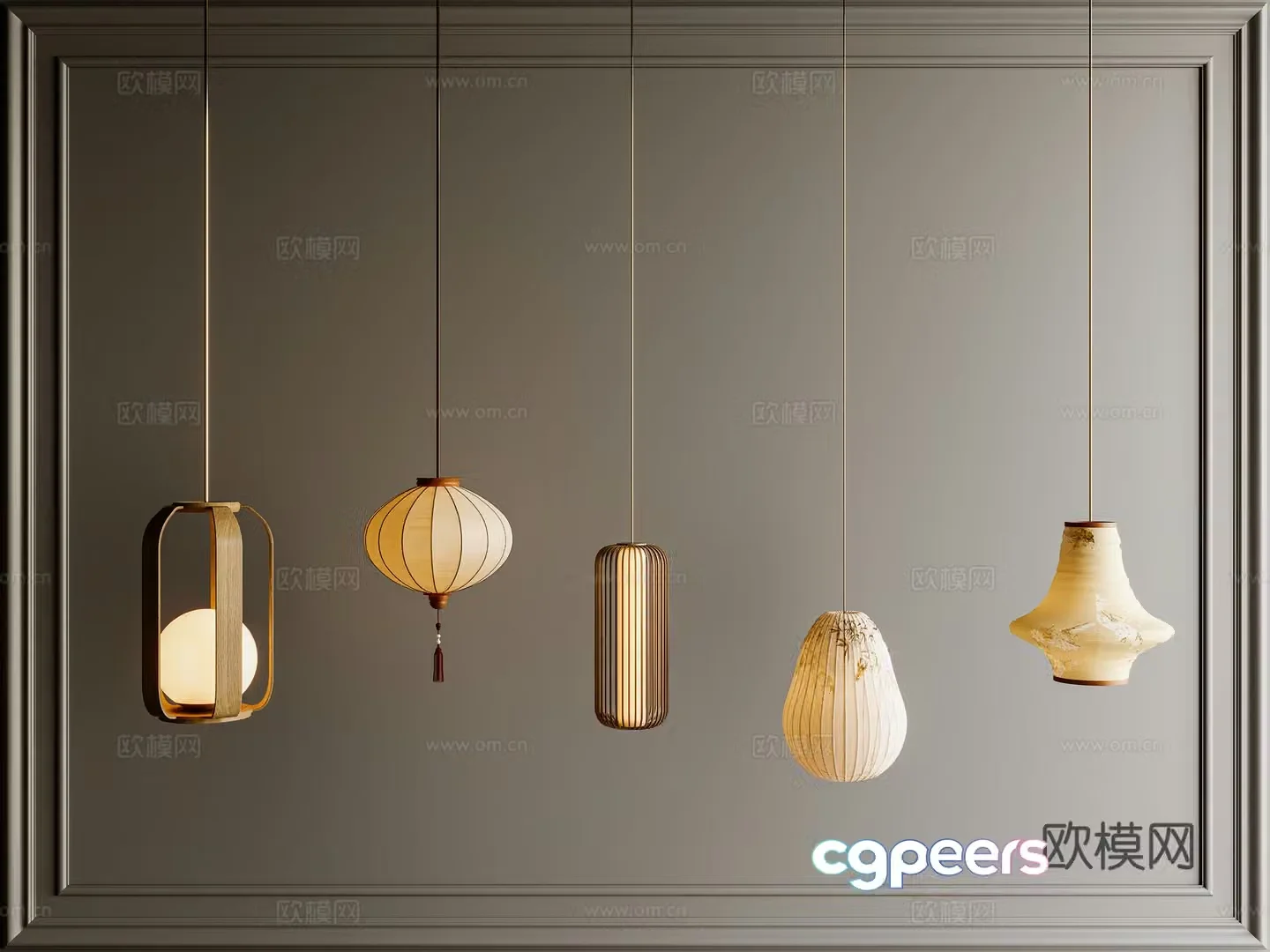New Chinese chandeliers Chinese chandeliers Middle chandeliers Lantern chandeliers Small chandeliers Bedside 3D model