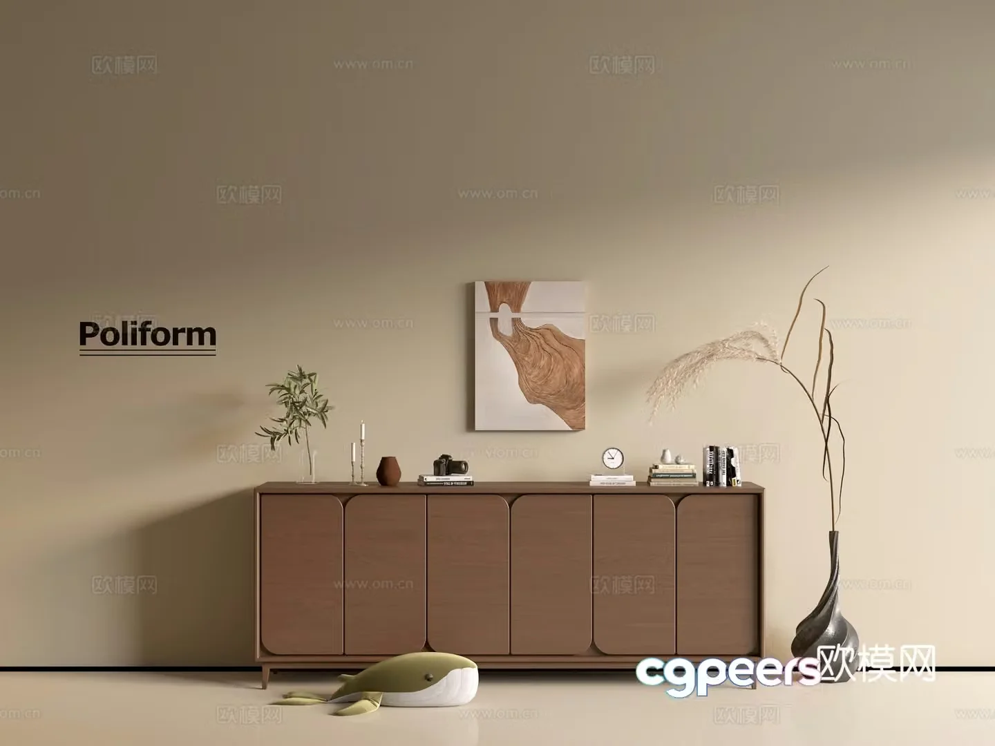 Modern wood grain cabinet ins wind minimalist wind cabinet whole cabinet sideboard balcony cabinet storage 3D model