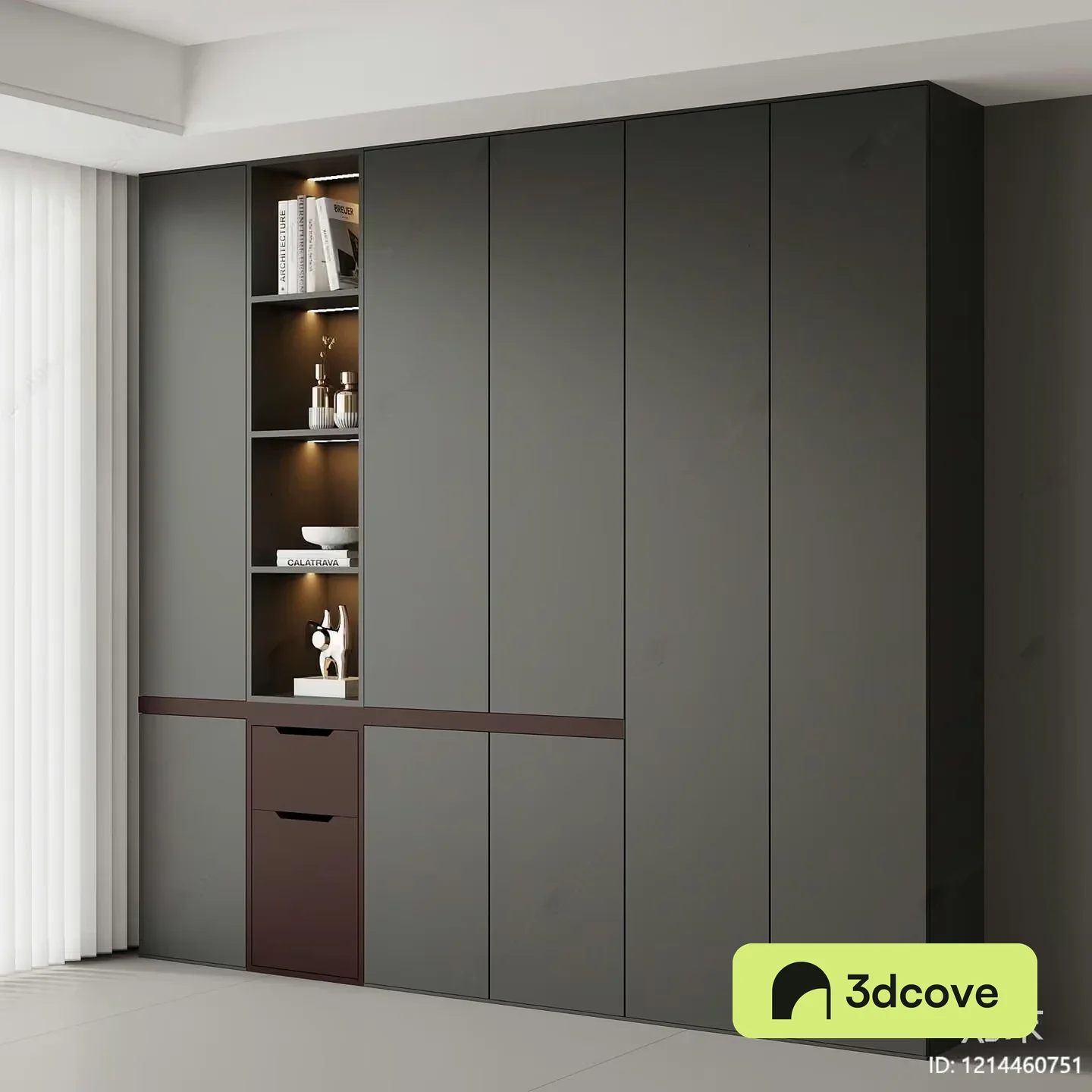 Modern Gray Shelving Unit